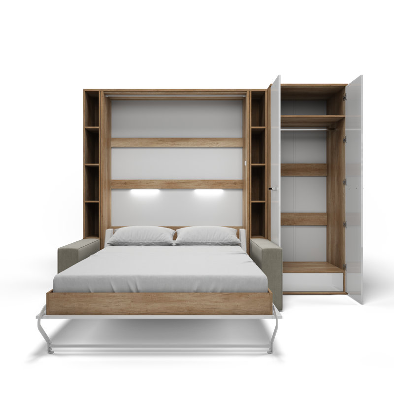 Chanze Upholstered EU Double - 140 X 200 Cm Bed, Brown/White/Sand