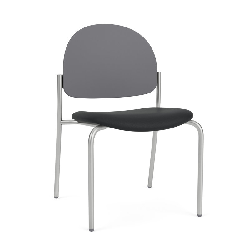Chaise d'invité sans accoudoir Chat Chat, Argent, Modène graphite / gris silex polyester