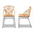 Slat Back Rattan Side Chair in Natural Brown