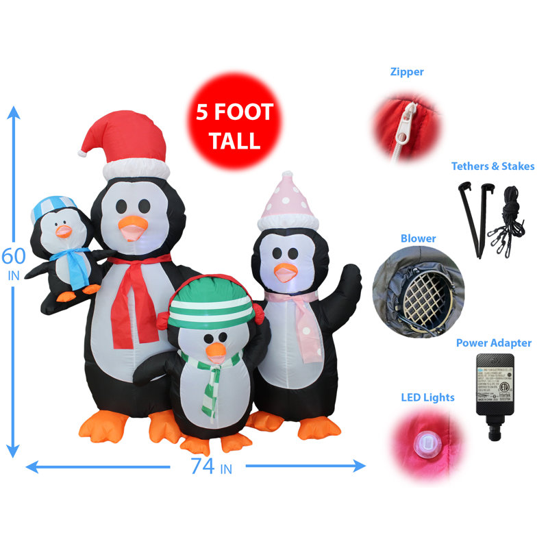 Décoration de jardin gonflable de Noël pour enfants de 5 pieds de hauteur