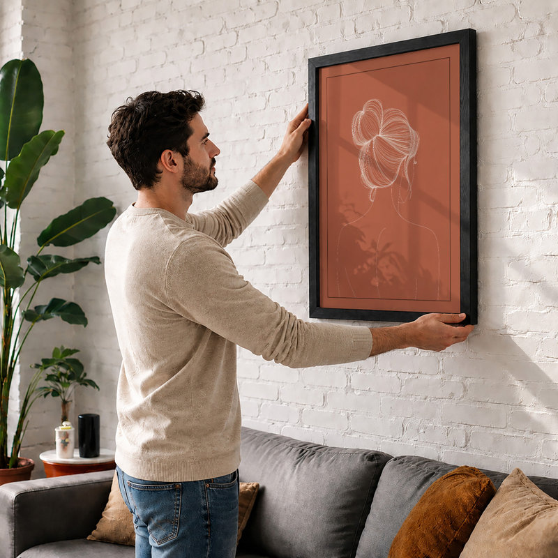 Hair Rising Minimalist - Framed Print, A1 - 84.1 x 59.4 cm, Black