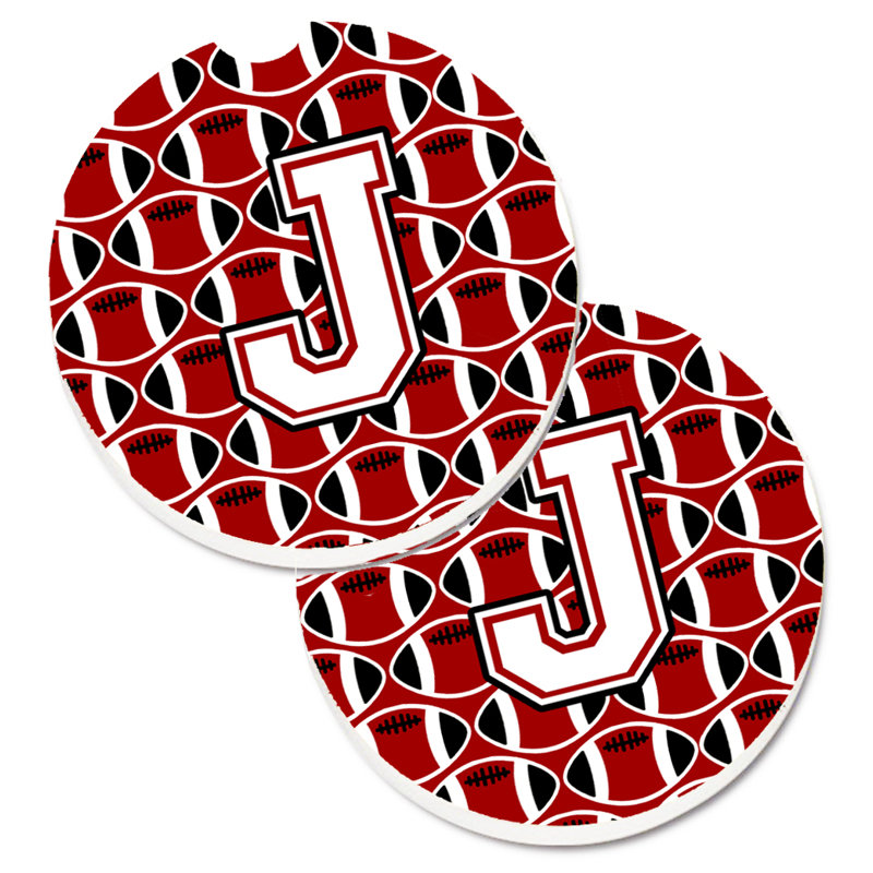 Sous-verre de football, J, Cardinal / blanc
