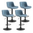 Lougene Swivel Adjustable Height Faux Leather Modern Bar Stools Upholstered Counter Stool