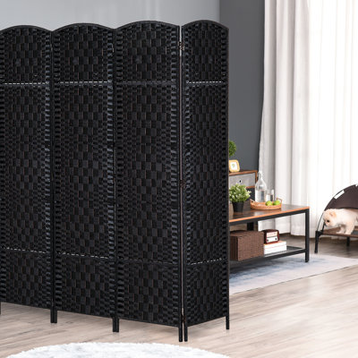 Cloison d'intimité noire. Élégant pour les cabinets vétérinaires, 4 panneaux, salles à manger pliables et portables,