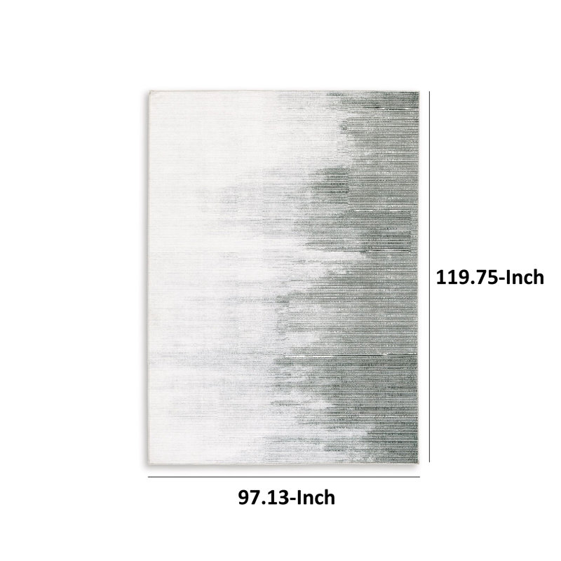 8' x 10' Black and White Abstract Washable Rug