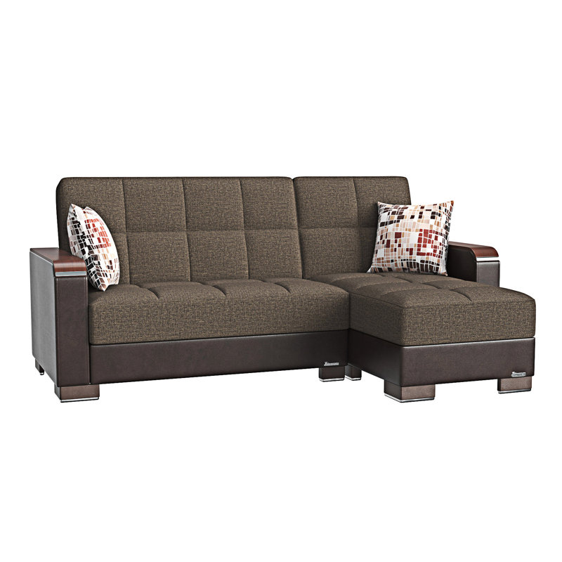 Chaise longue rembourrée convertible avec rangement