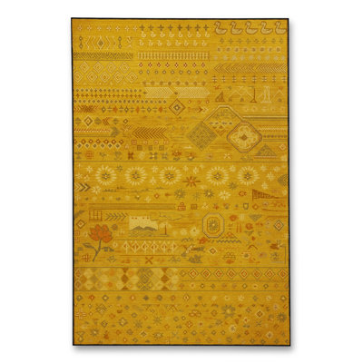 Tapis tissé orange traditionnel Mosso