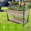 45 po. Lits de culture combinés en fer et en bois avec pieds et supports de rangement
