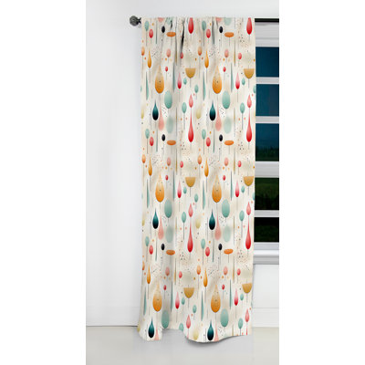 Minimalism Beige Ferns Pattern I - Abstract Curtain - Blackout Geometric Curtain - 1 Panels