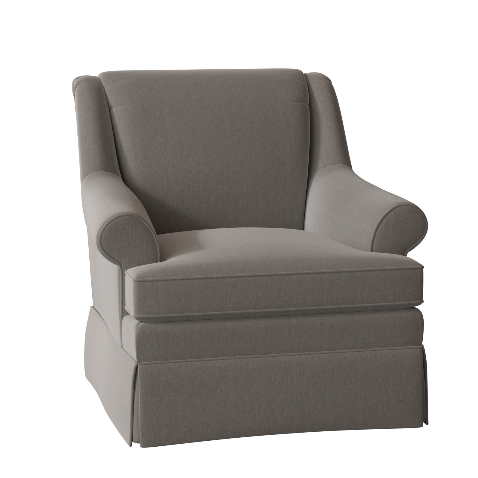 Eliana Cotton Upholstered and Velvet Upholstered Armchair, Peyton Gray Performance Twill, Yes