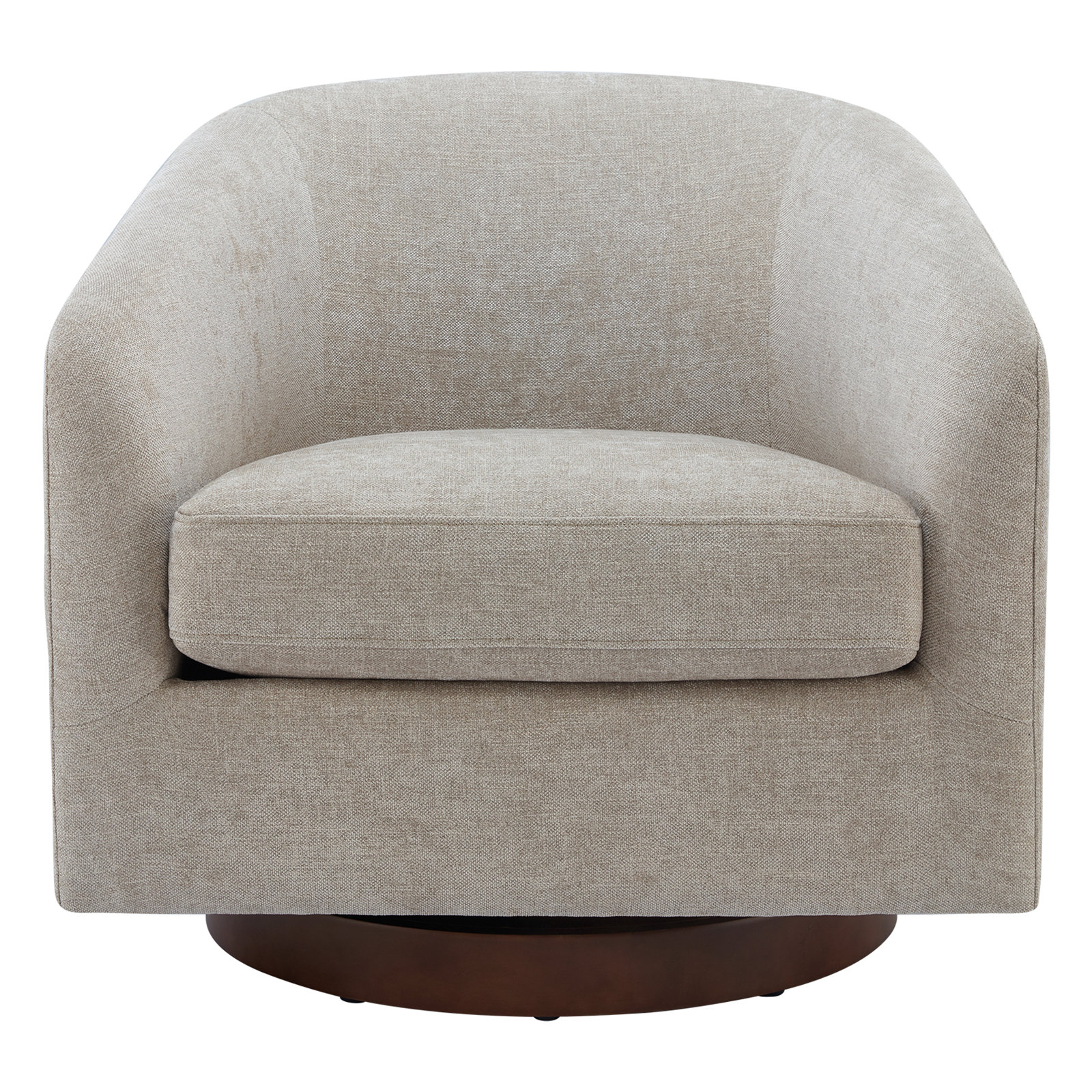 Bennett Swivel Barrel Chair, Milo Mink Chenille