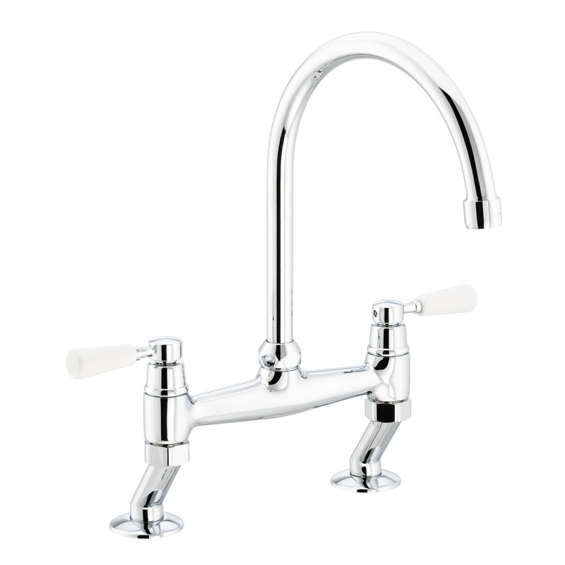 Abode Traditional Bridge Deck Mounted Mixertap, Chrome