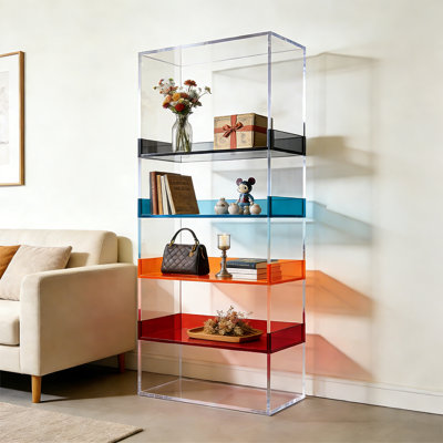 Simple and colorful multi-layer acrylic bookcase