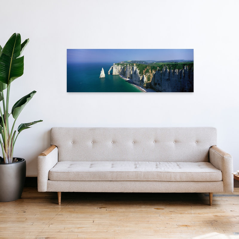 «Etretat, Normandy, France», art abstrait de paysage côtier, H 48 po x l 16 po