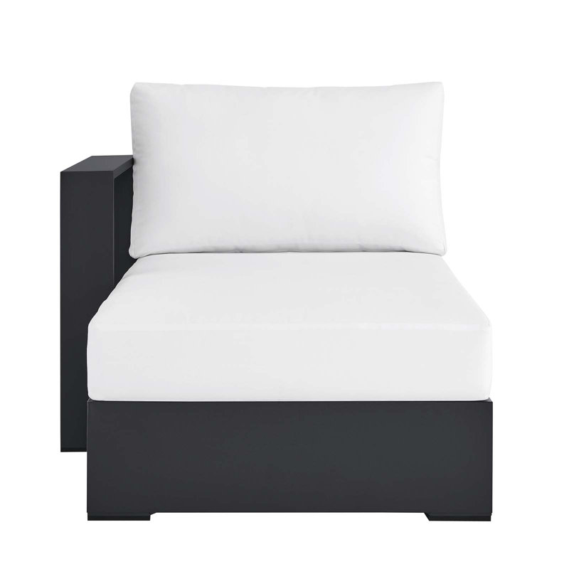 Chaise longue modulaire en aluminium thermolaqué Modway Tahoe, Blanc