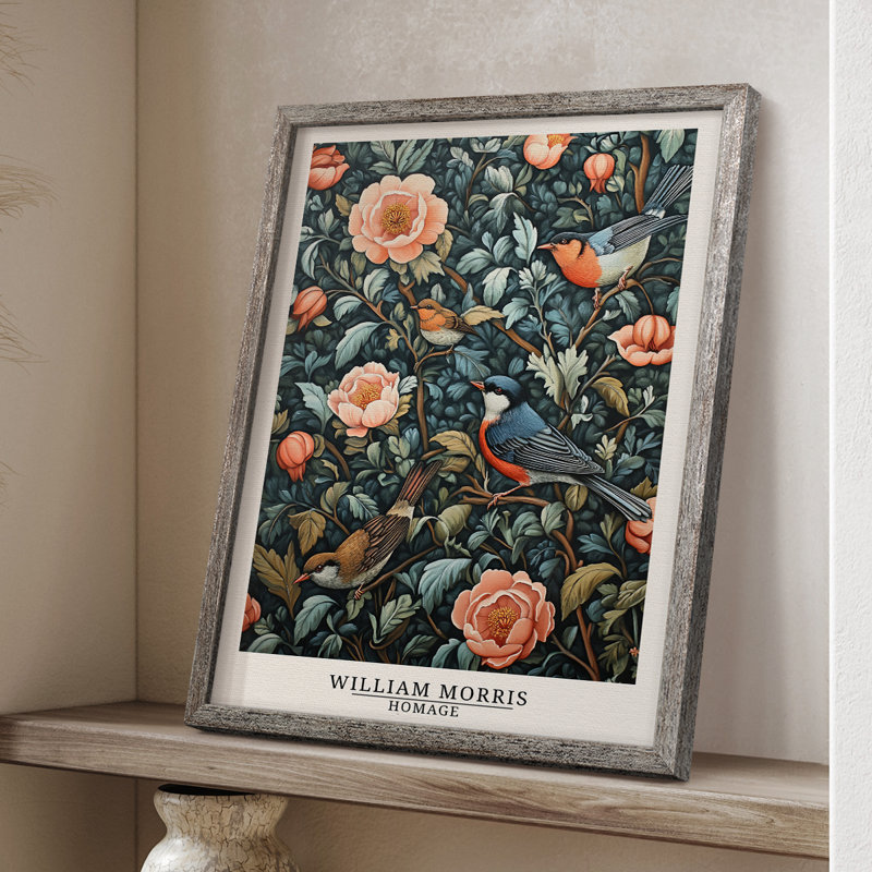 Imprimé encadré de la série XXV de William Morris - bois massif, H 11 po x l 9 po