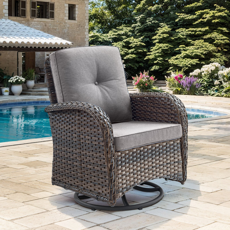 Fauteuil oscillant d'extérieur Gaetanino, Brun, Gris