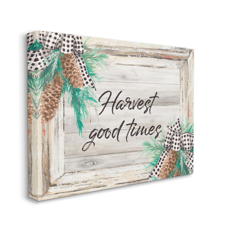Impression d’art textuel rustique Pinecone accents par Patricia Pinto, H 36 po x l 48 po x P 1,5 po, Wrapped Canvas