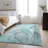 Premium Machine Washable Cerrito AMF502 Teal Rug-103856604