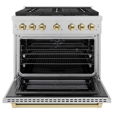 ZLINE Autograph Edition 30 in. 4.2 cu. ft. Paramount Dual Fuel Range W/ 4 Burner DuoPro Cooktop and Electric Convection Oven in Satin Stainless Steel and Matte Black Accents