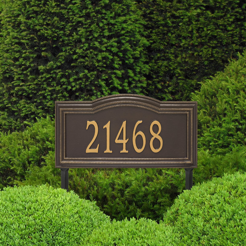 Plaque d'adresse sur 1 ligne Signature Series, Bronze, Doré, Oui