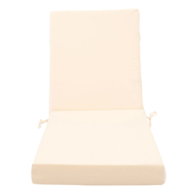 Outdoor Sun Lounge Cushion, White Beige