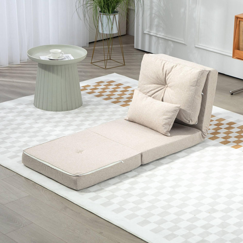 Canapé ajustable avec dossier en lin, Lin beige