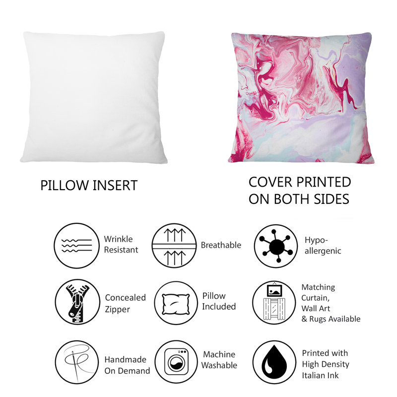 Coussin Fuchia, 16 po x 16 po