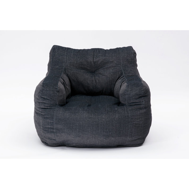 Fabric Bean Bag Chairs, Dark Gray Cotton Blend
