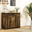 Buffet rustique brun - Buffet avec 3 tiroirs et tablettes réglables pour le rangement de la cuisine moderne