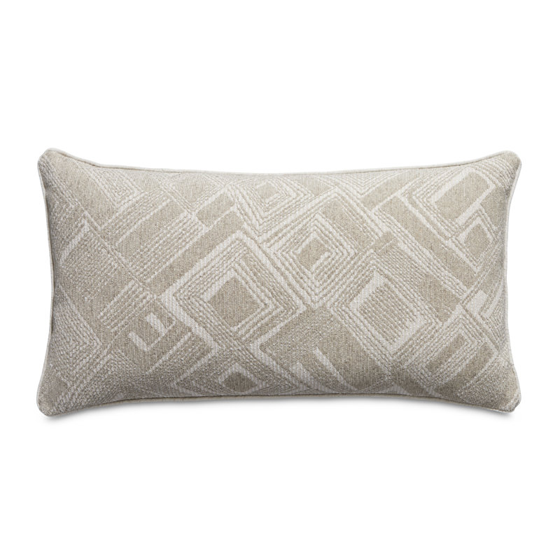 Moro Lumbar Pillow Cover & Insert, Natural/Ivory Geometric