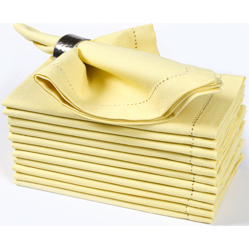 Serviettes de table en coton 18 x 18, L 18 po x L 18 po, Jaune clair