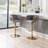 20.5" W Adjustable Height Swivel Velvet Bar Stool with Metal Base (Set of 4)-2054833460