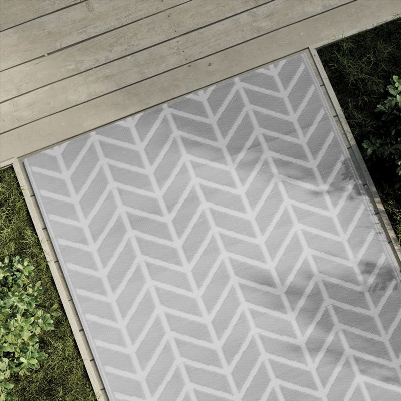 Westrem Double Layer Grey Indoor / Outdoor Area Rug, Rectangular 120 x 180cm