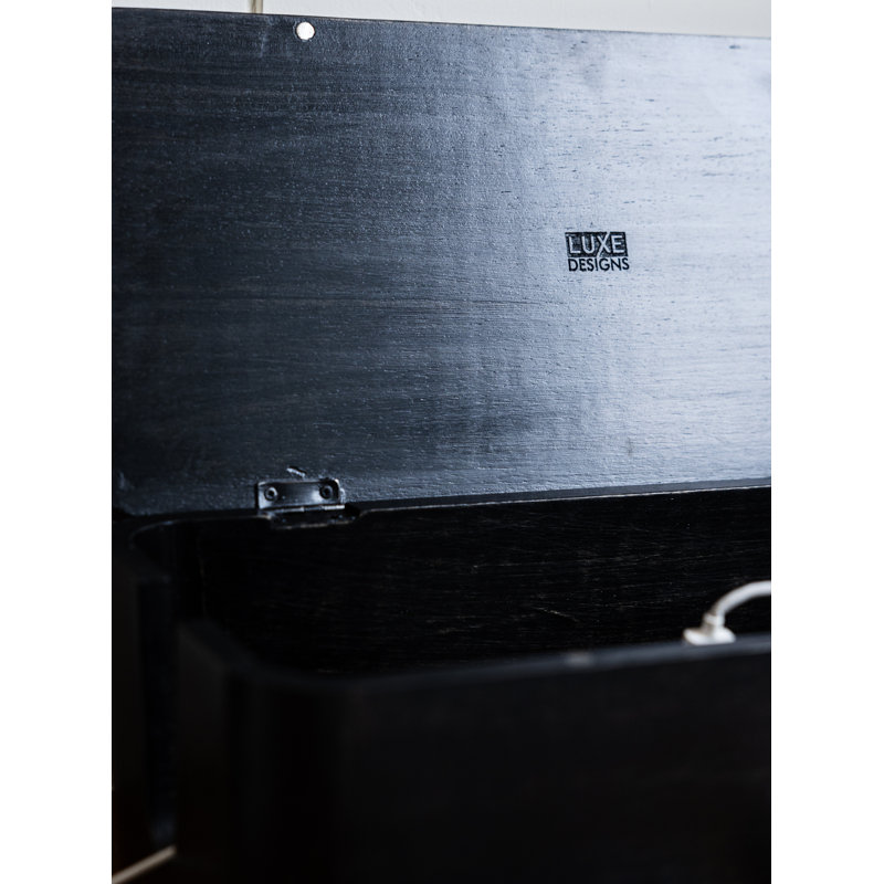 FarmHouse Handcrafted Mango Wood Cable Management Box with Magnetic Closure, Distressed Grey