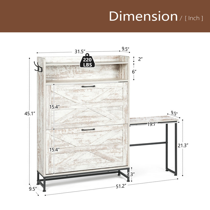 Armoire à chaussures, armoire à chaussures d'entrée de maison, armoire de rangement pour balcon d'entrée, étagère à chaussures de grande capacité