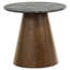 Ensemble de tables basses rondes à piédestal 3 pièces Franklin gris et brun foncé-130890800