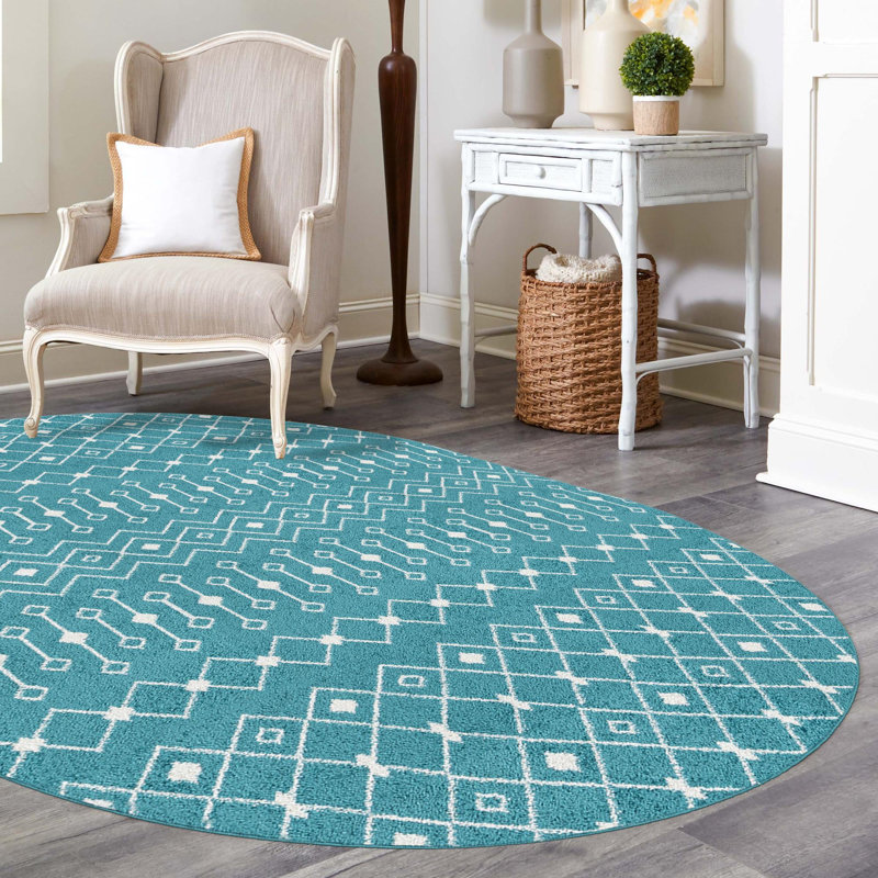Geometric Indoor Rug, Oval 7'10" x 10'