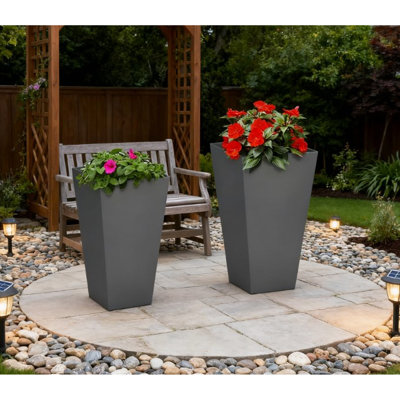 Ensemble de jardinières en oxyde de magnésium durable, design moderne haut pour patio et jardin