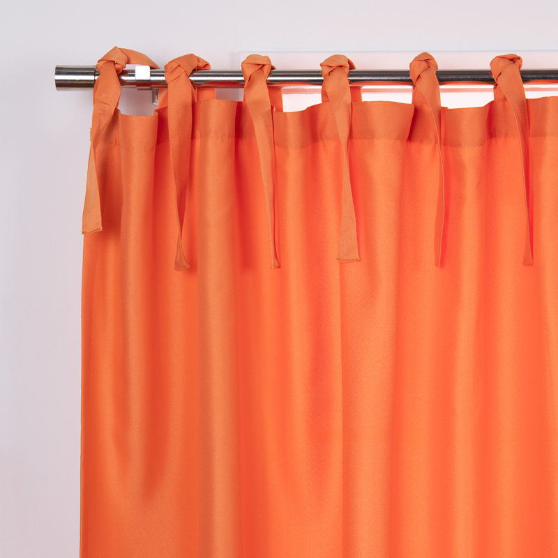 Arusyak Polyester Semi Sheer Sliding Panel Pair, Orange