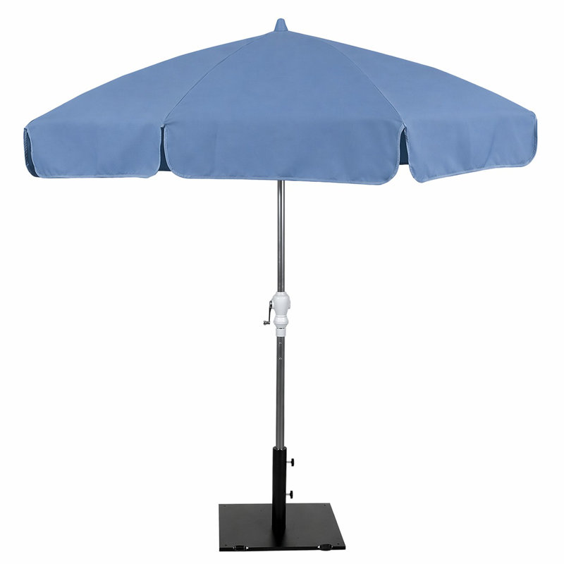 Parasol en aluminium 7,5 pi avec mât en aluminium, Sunbrella® bleu ciel