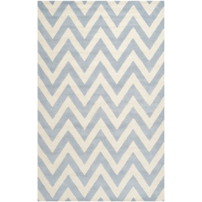 Sanyla Hand Tufted Wool Chevron Rug