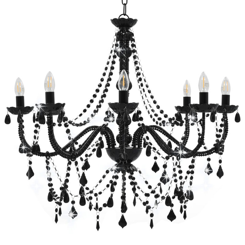 Cheever 8 - Light Candle Style Chandelier, Black