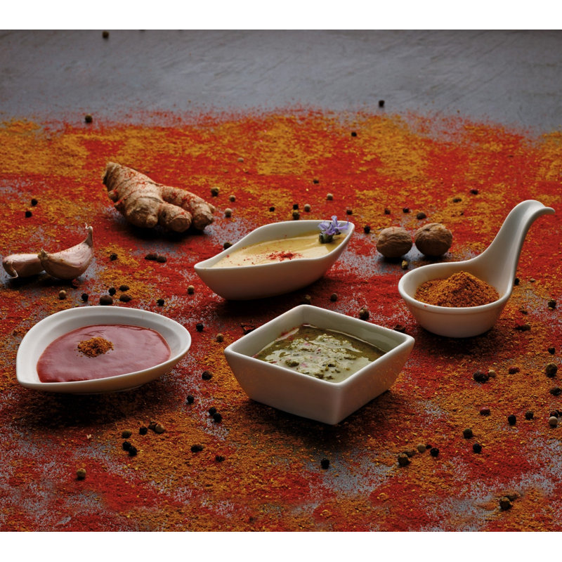 Assiette carrée miniature en porcelaine avec rebord, 4,4 x 4,4 po