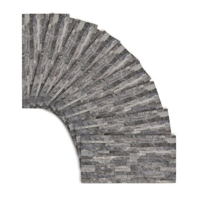 3D Faux Carved Stone Wall Panels, Lightweight Foam Decorative Wall Panels for Interior & Exterior Accent Walls, Easy to Install, Water-Resistant & Insulated, Set of 9 (Covers 48 Sq Ft)