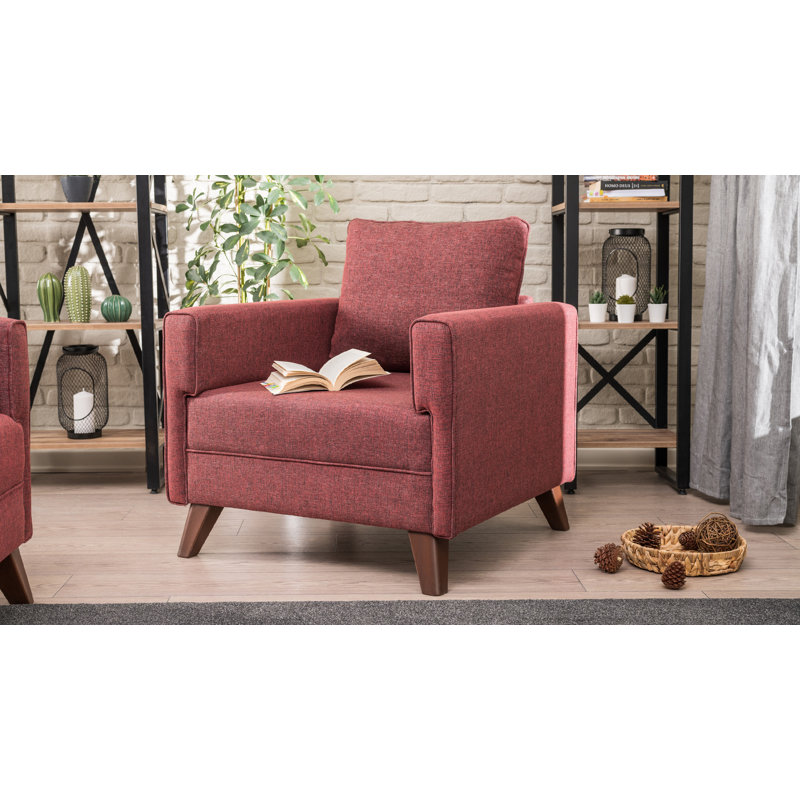 Fauteuil en polyester l 33,46 po Rossum, Polyester rouge