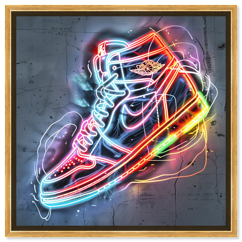 Sneaker 1 pièce Notoriart, H 41 po x l 41 po, Encadrement doré