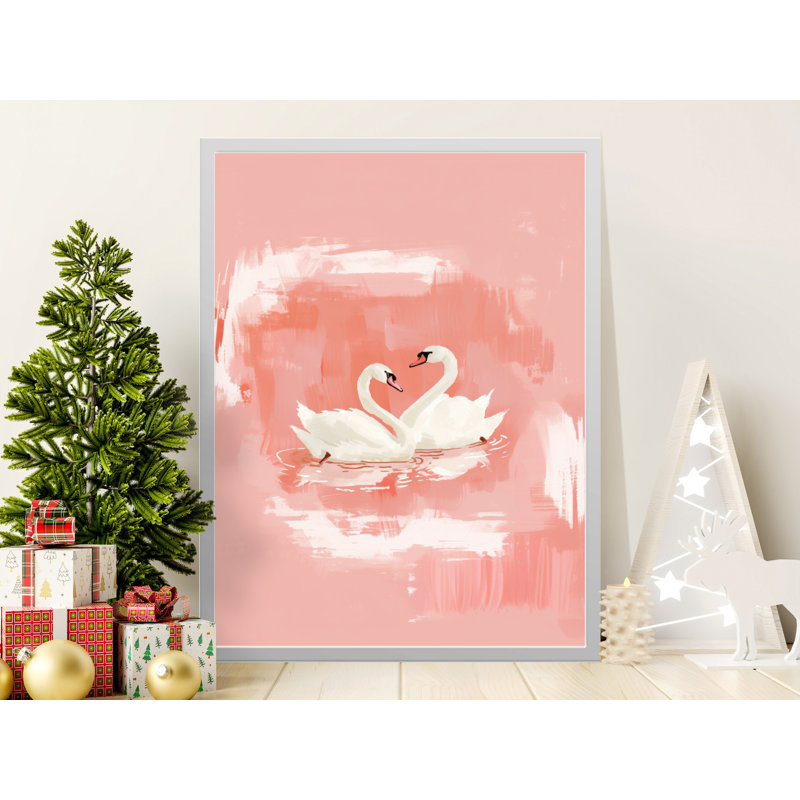 Swan Wall Art, Framed Art, Pink Wall Decor, Swan Print, Elegant Art, Home Decor, Gift Idea, Animal Wall Art, Multiple Sizes