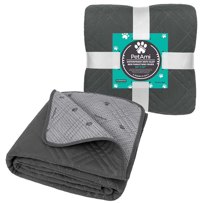 Large Charcoal Waterproof Reversible Pet Blanket