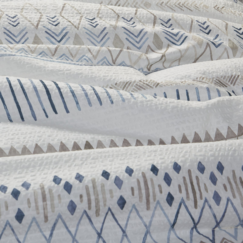 King Blue Microfiber Reversible Comforter Set with Decorative Pillows